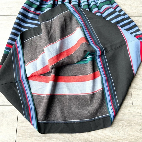 Zara Striped  Pleated A Line Midi Skirt - Picture 6 of 14